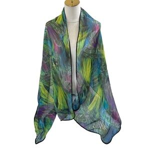 Huge Lightweight Tropical Flowy Scarf Wrap Beach Coverup